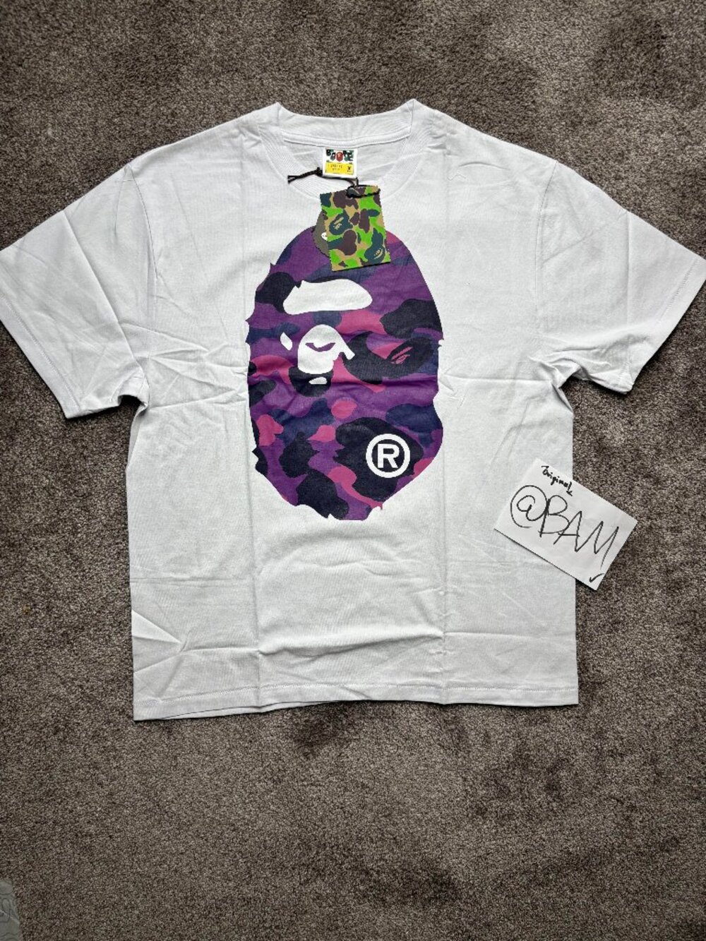 BAPE Color Camo Big Ape Head Tee 'White/Purple'